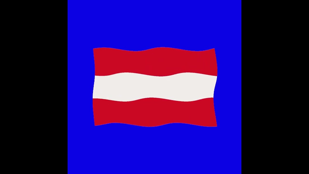 Austria  2d flag green screen flag animation