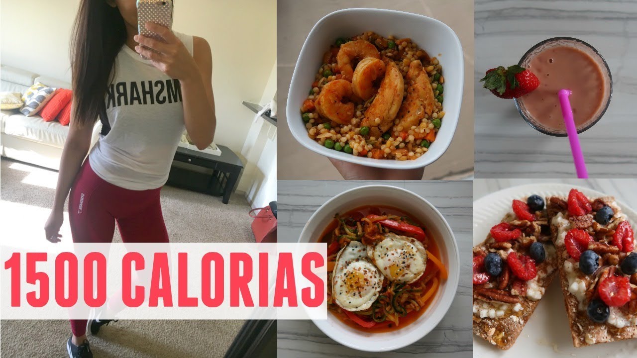 COMIDA DE UN DÎA PARA BAJAR DE PESO (1500 CALORIAS) | Michela Perleche
