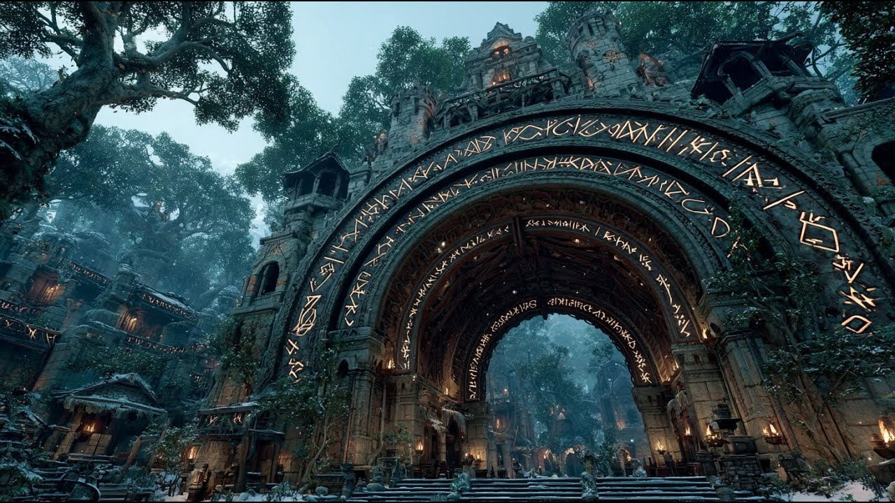 The Grand Archway of Whispering Runes | Medieval Fantasy Music & Animated Ambience