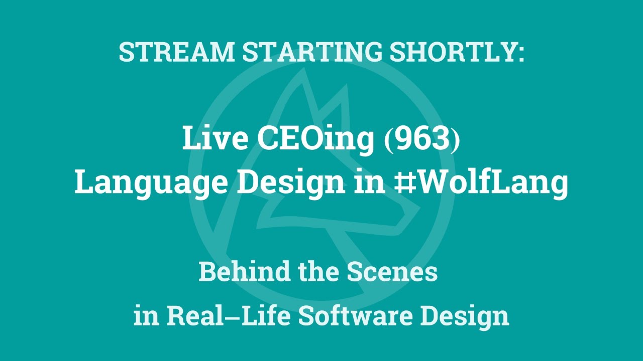 Live CEOing Ep 963: Language Design in Wolfram Language [Graphic Issues]