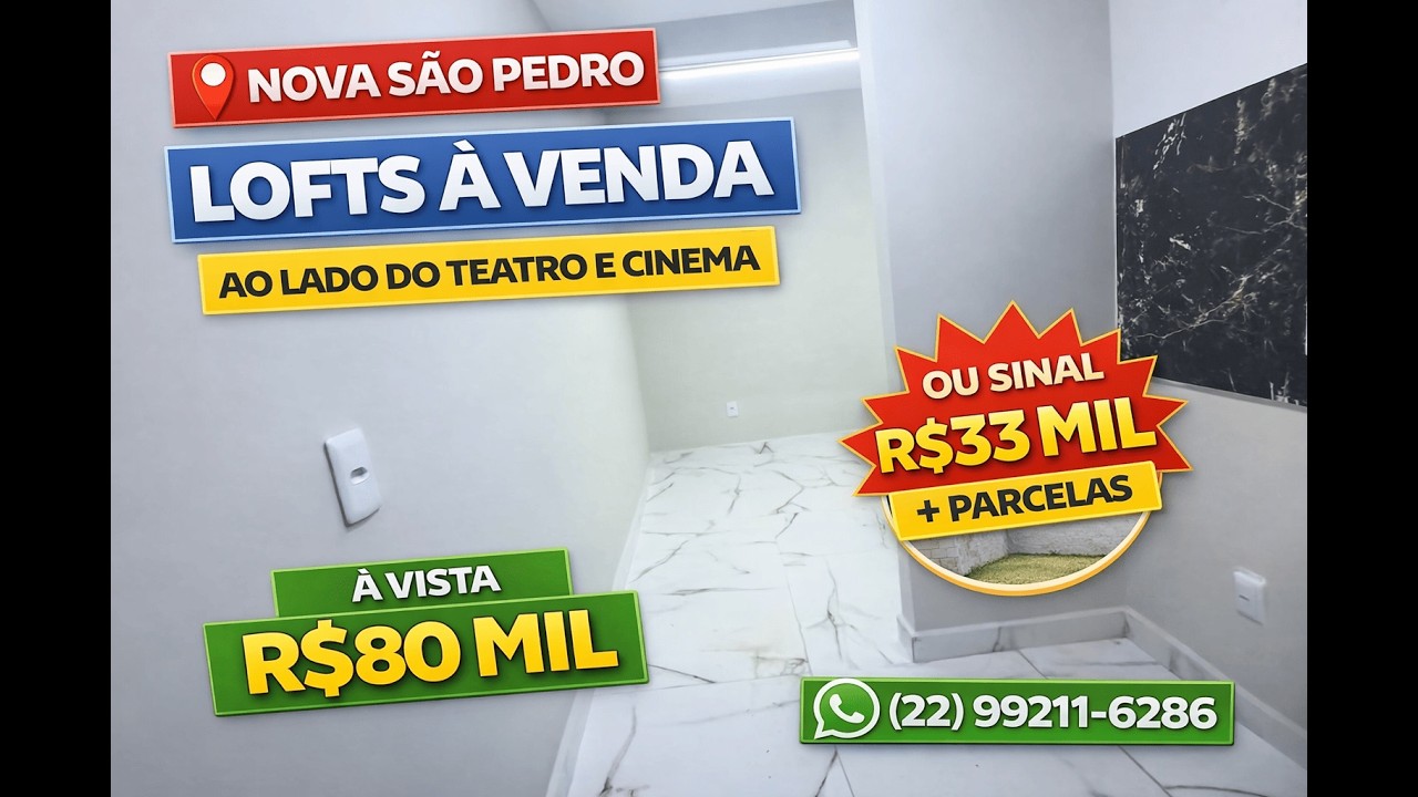 Vendo lofts Nova São Pedro da Aldeia a partir R$ 80 a vista ou sinal a partir R$ 33 mil e parcelas 