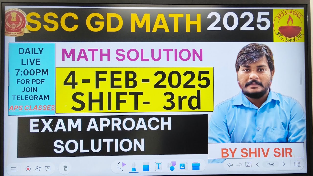 SSC GD MATH 4-FEB-2025 SHIFT 3RD EXAM APPROACH SOLUTION FULL DETAIL BY SHIV SIR