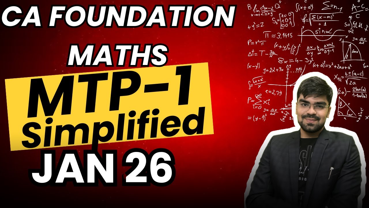 MTP 1 🚀 | CA Foundation Maths ✍️ | JAN 2026 | Last Minute Revision