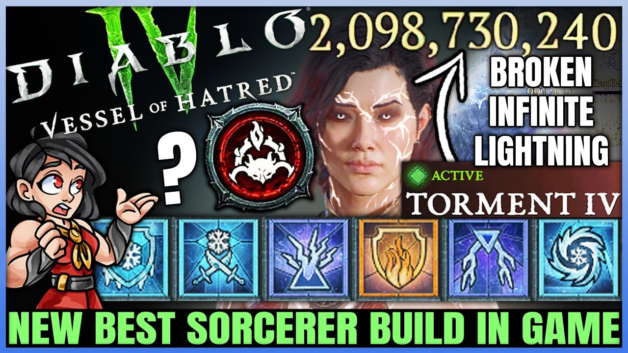 Diablo 4 - New Best BILLION DAMAGE Sorcerer Build - S6 OP Splintering Lightning Spear Combo - Guide!