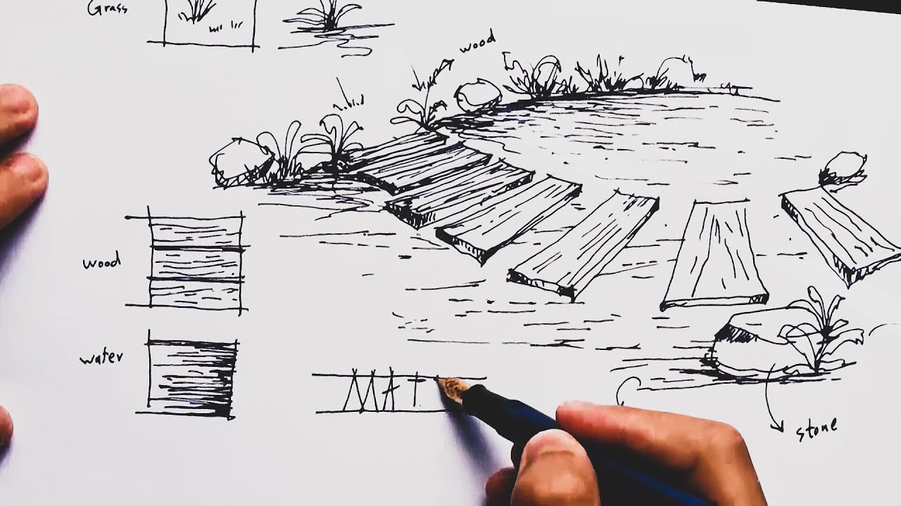 التعبير عن المواد والخامات | كماليات الرسم المعماري