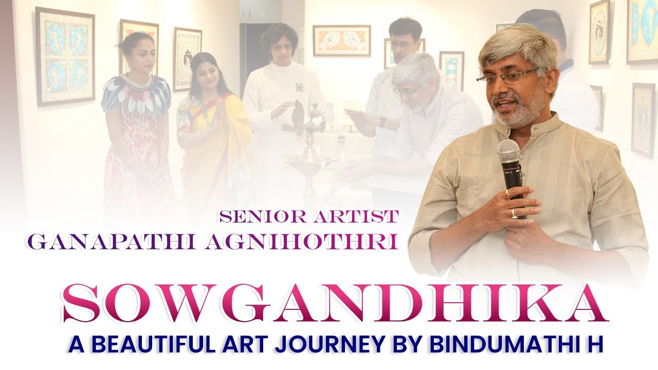 Wisdom in Art: Senior Artist Ganapathi Agnihothri Shares Insights at 'Sougandhika' Exhibition