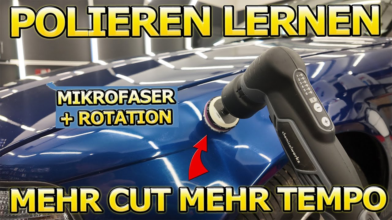 Autolack polieren lernen - VIEL CUT VIEL TEMPO! Mikrofaserpad + Rotationspoliermaschine Anleitung