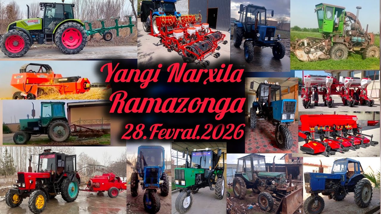 YANGI Agrigatla 28.Fevral.2026 Belarus Mtz T28 T40 Yumz CLAAS AXOS-340 Kombayn Jatka Seyelka.
