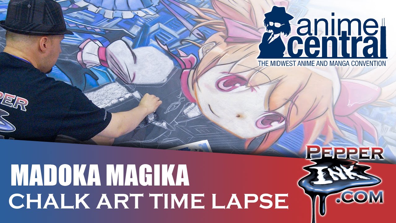 Anime Central 2012 Madoka Magica Chalk Art Time Lapse