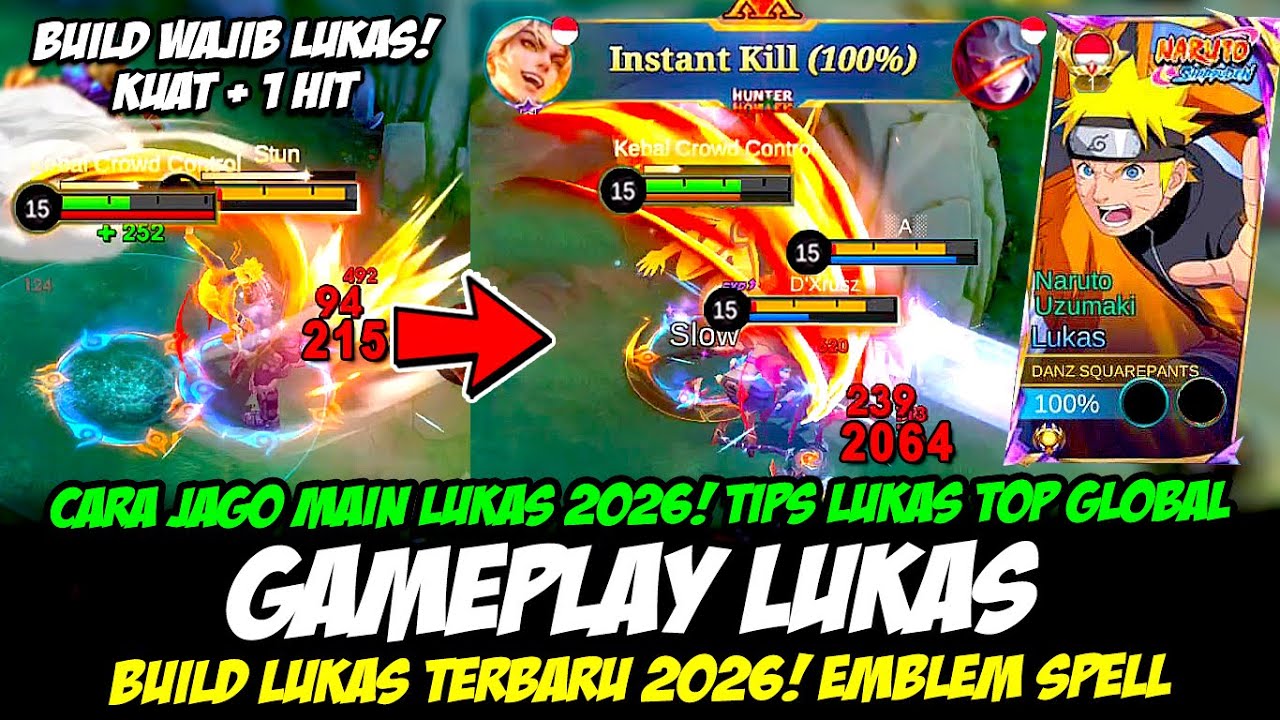 CARA JAGO MAIN LUKAS 2026❗TIPS LUKAS SAKIT + 1 HIT DI LANE❗BUILD LUKAS TERBARU 2026❗LUKAS TOP GLOBAL