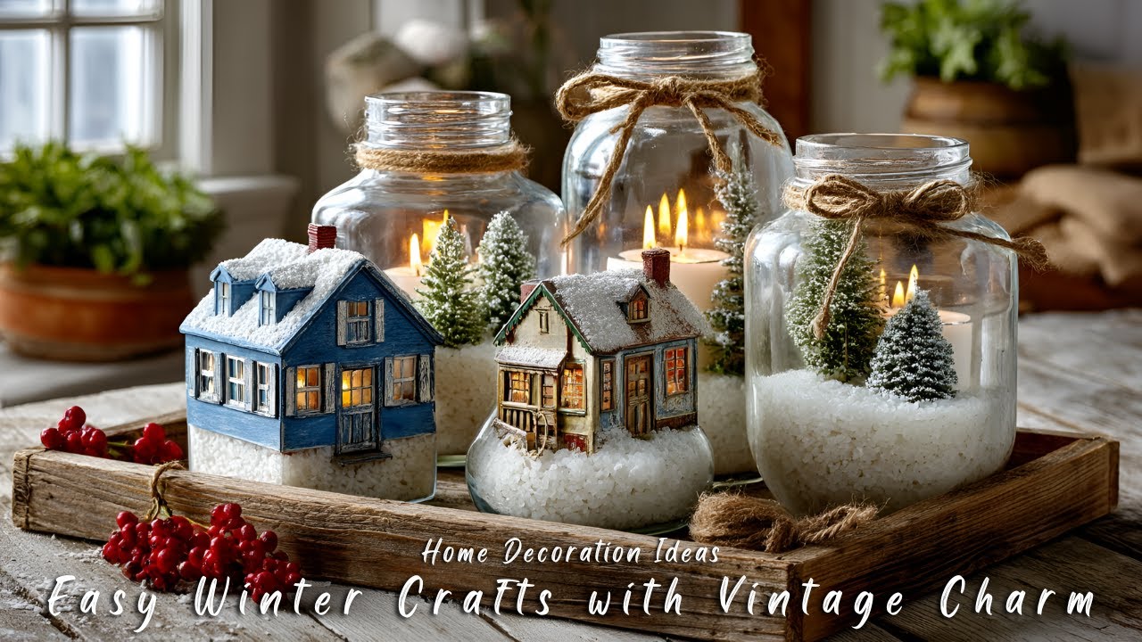 Простые зимние поделки в винтажном стиле | Уютные идеи декора в стиле фермерского дома для зимы