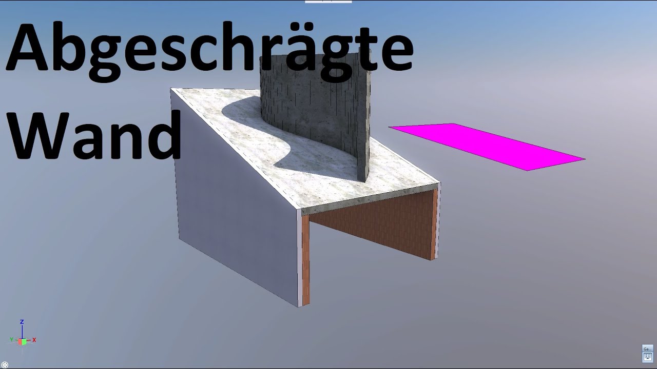 Wand und schiefe Bezugsebene