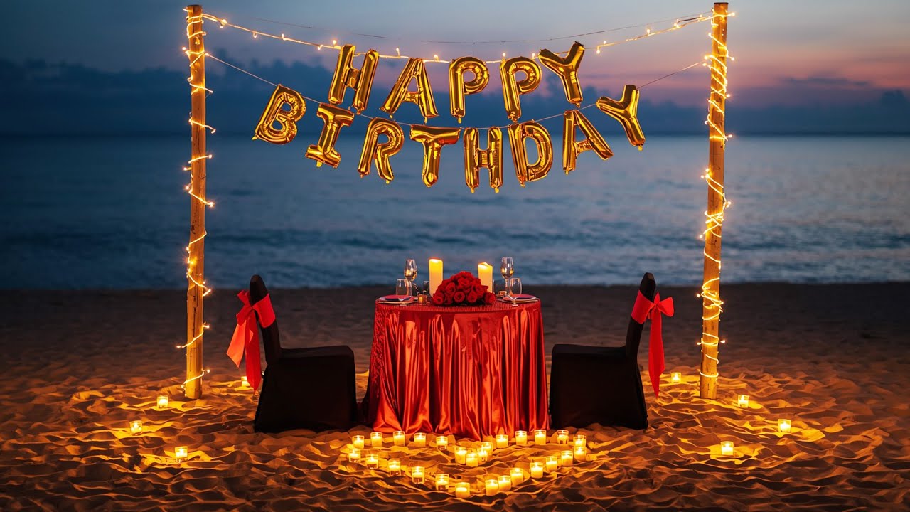 Romantic Date Night ❤️ Happy Birthday Background | Birthday Surprise Decoration | Couple Date Night