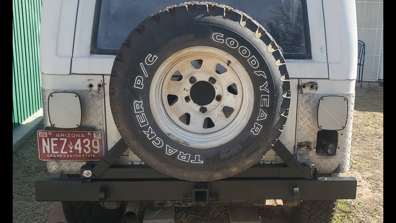 Jeep CJ-7 bumper mounted spare tire carrier is done! Or is it?