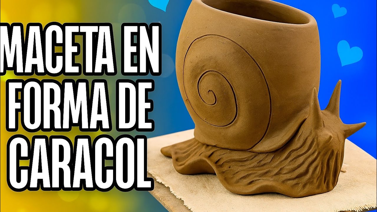 Maceta en forma de caracol. Idea creativa de cerámica para plantas.