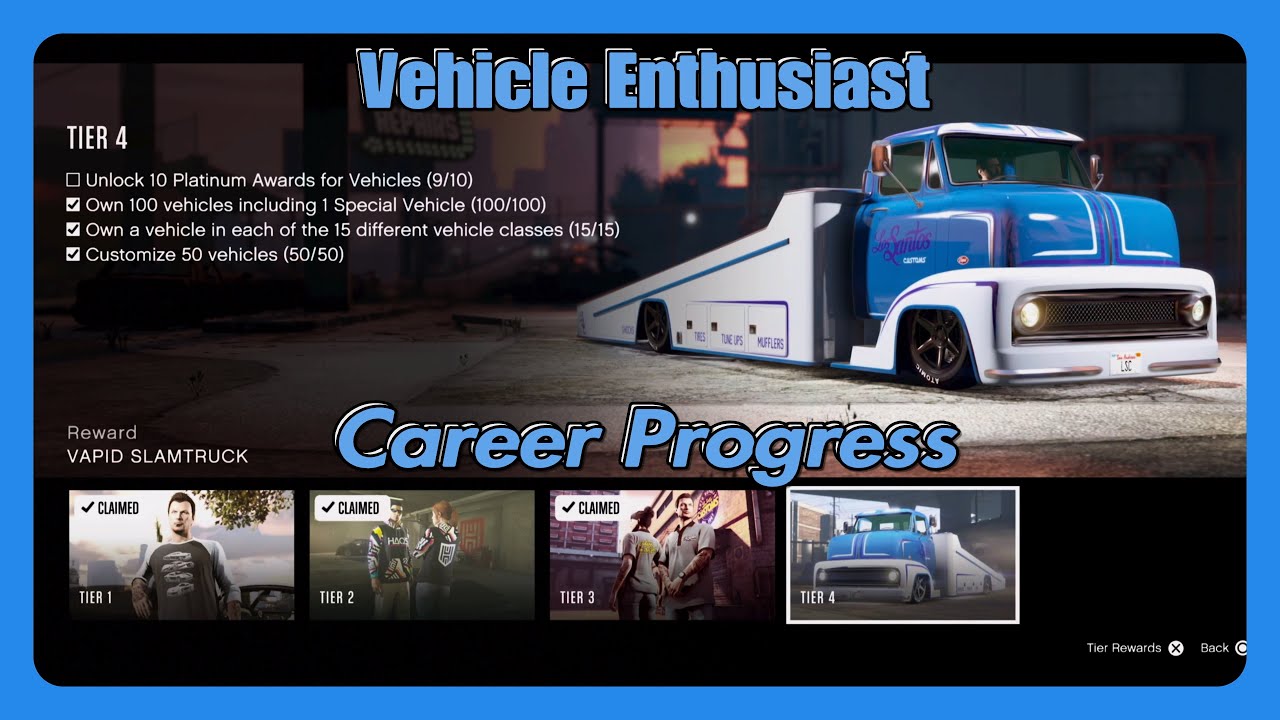 How to Complete the Vehicle Enthusiast Career Progress - GTA V Online