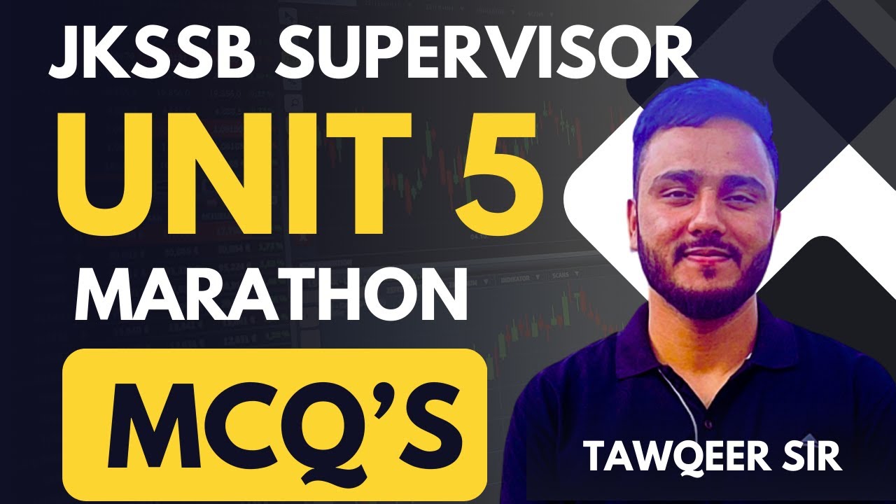 Unit 5 | MCQs Marathon | MCQs on Specialisation for JKSSB Female Supervisor | By Tawqeer Sir