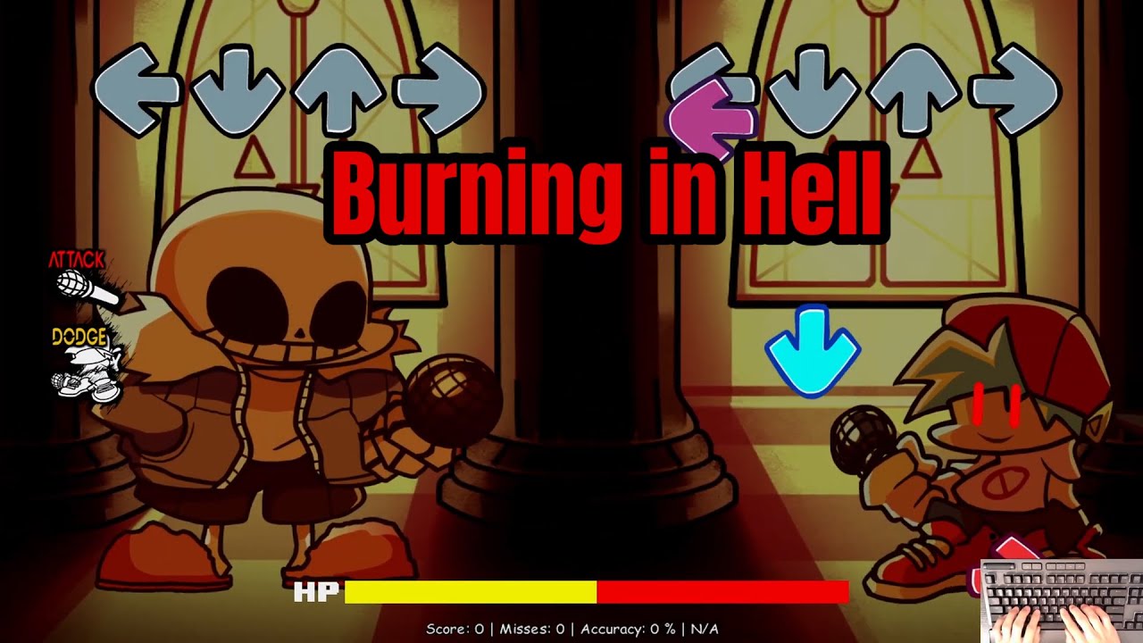 FNF Indie Cross Sans - Burning in Hell - Violin Cover