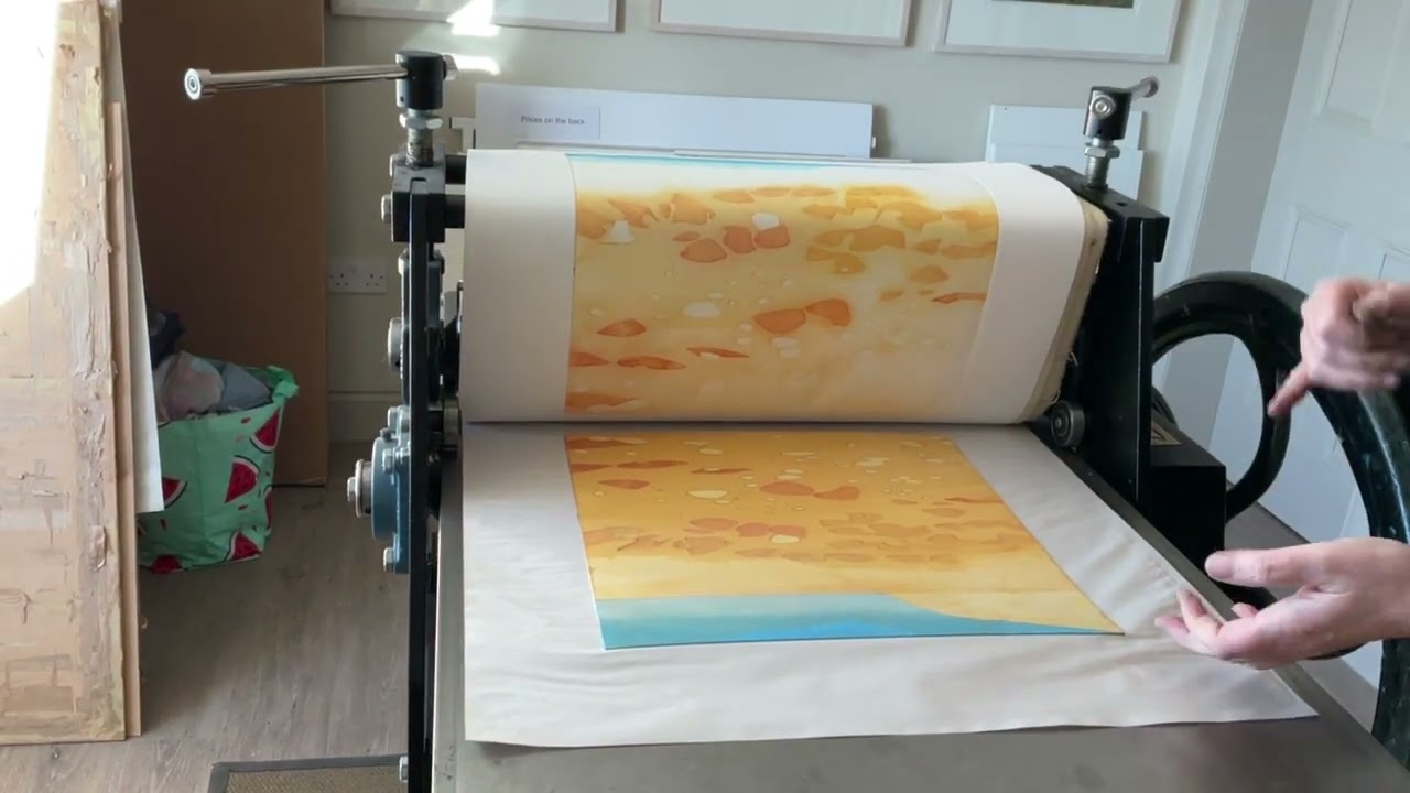 Printing a Three Plate Collagraph Print