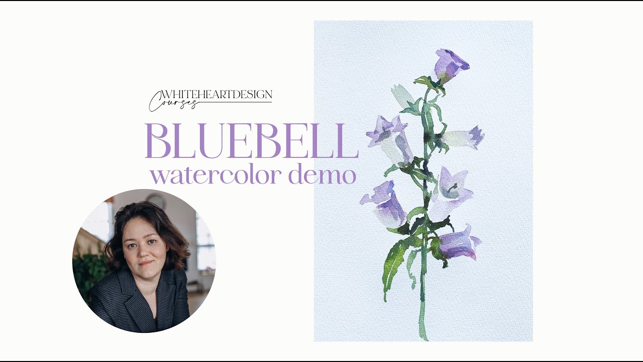 Watercolor Flowers -  Painting Demo - Bluebell
