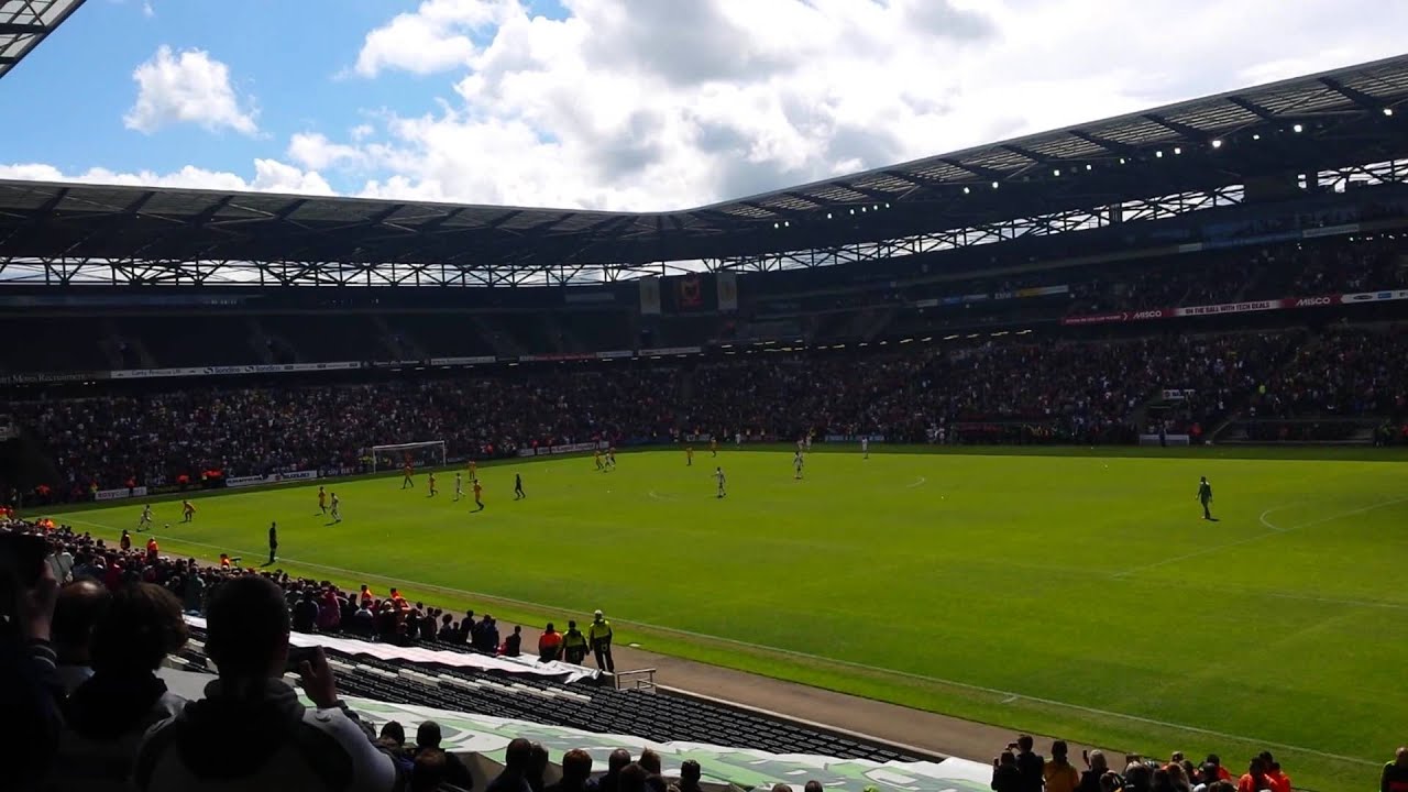 Mk dons vs Yeovil pitch invasion 3rd May 2015