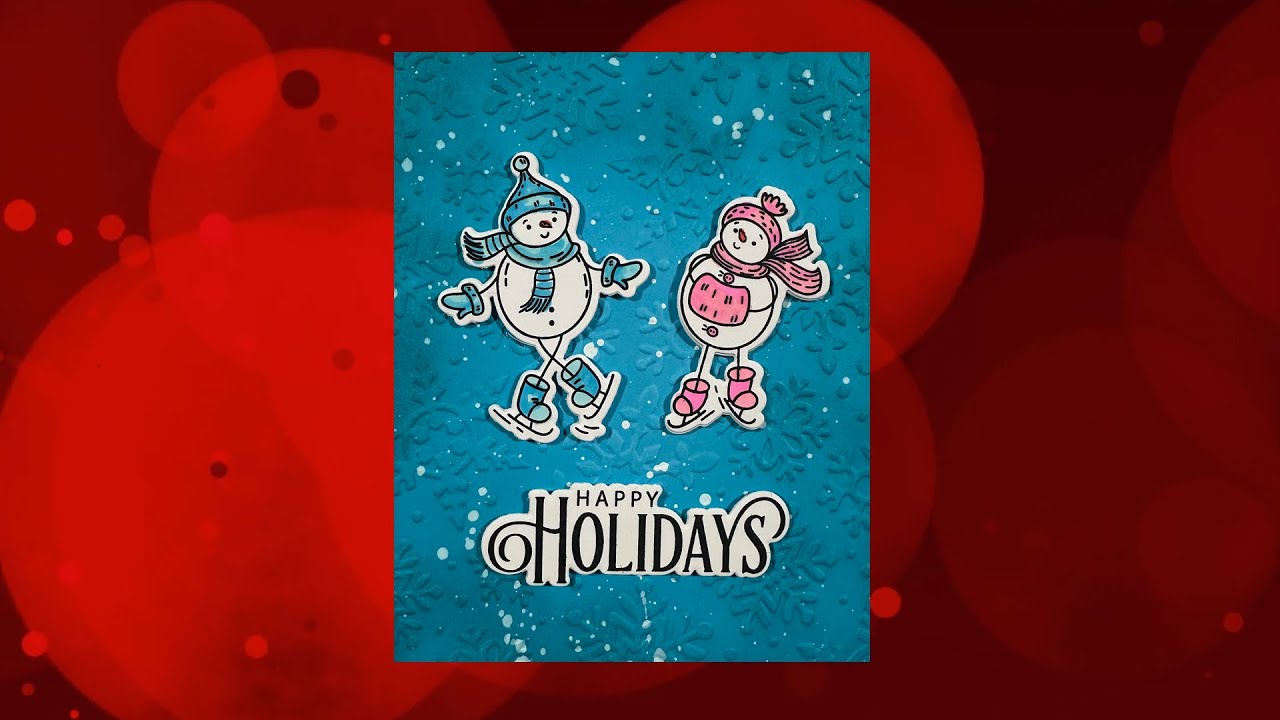 Snowy Skaters Card using Gina K Stamp and Die Set #ginakdesigns #papercraft 