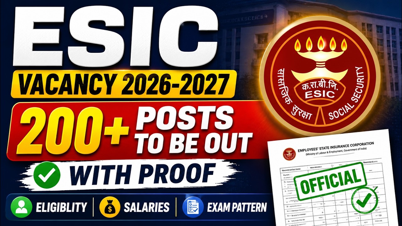 ESIC Vacancy 2026-2027 | 200+ Posts Coming? 🔥 Official Proof | Eligibility, Salary, Exam Pattern