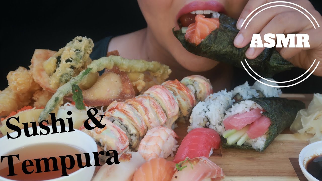ASMR - Sushi & Tempura Eating Sounds (No Talking) Request