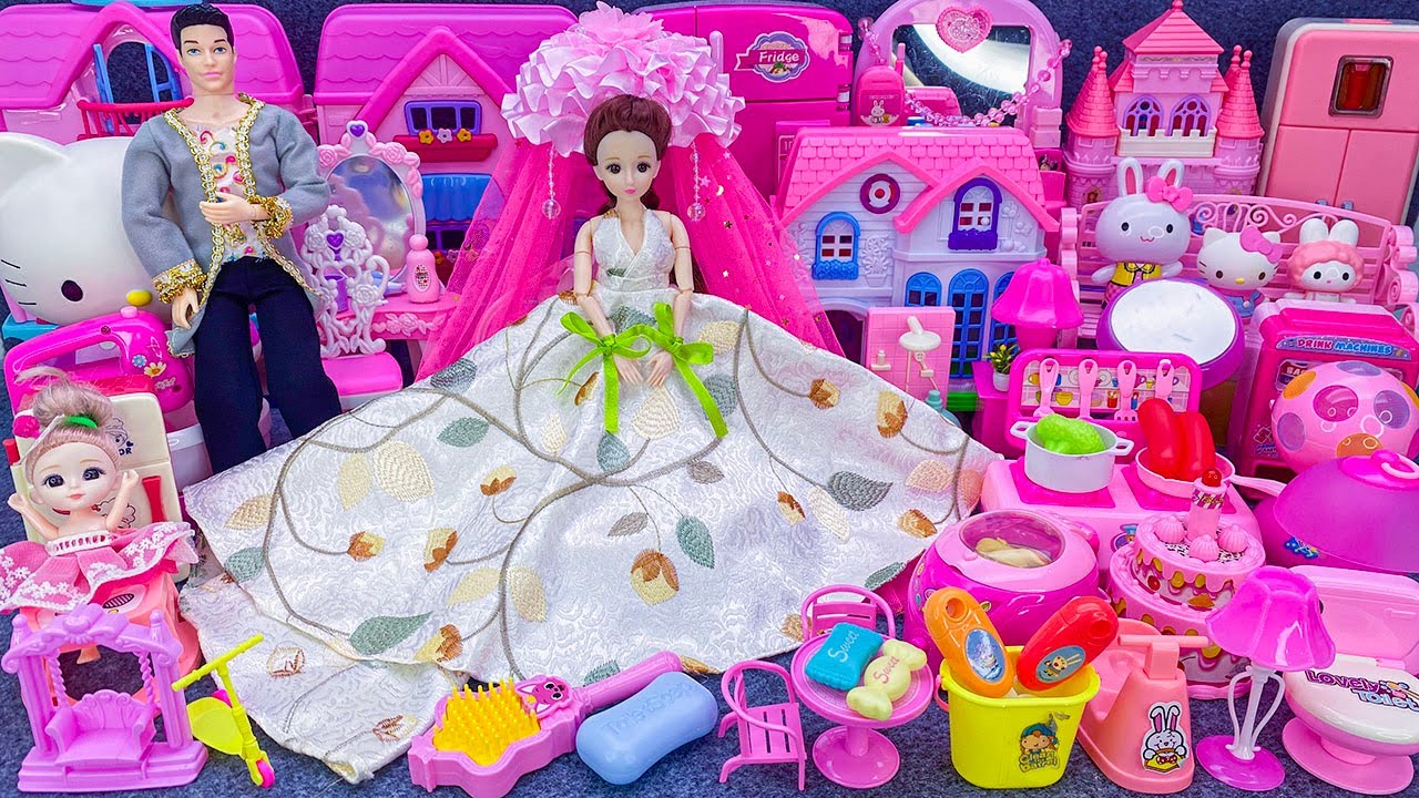 12 Minutes Satisfying with Unboxing Princess Castle PlaySet ASMR, Barbie Baby Doll House Collection