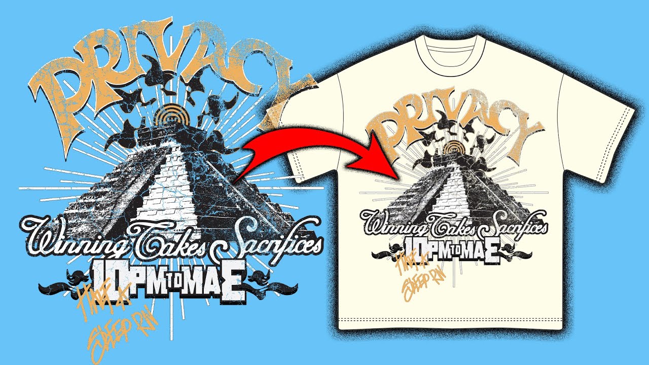 DESIGNING A SUMMER GRAPHIC T-SHIRT| GRUNGE EFFECT