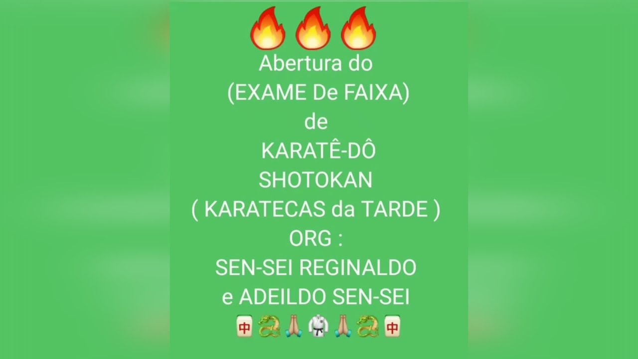 Exame de FAIXA deKARATÊ-DÔ SHOTOKAN  ( KARATECAS DA TARDE)