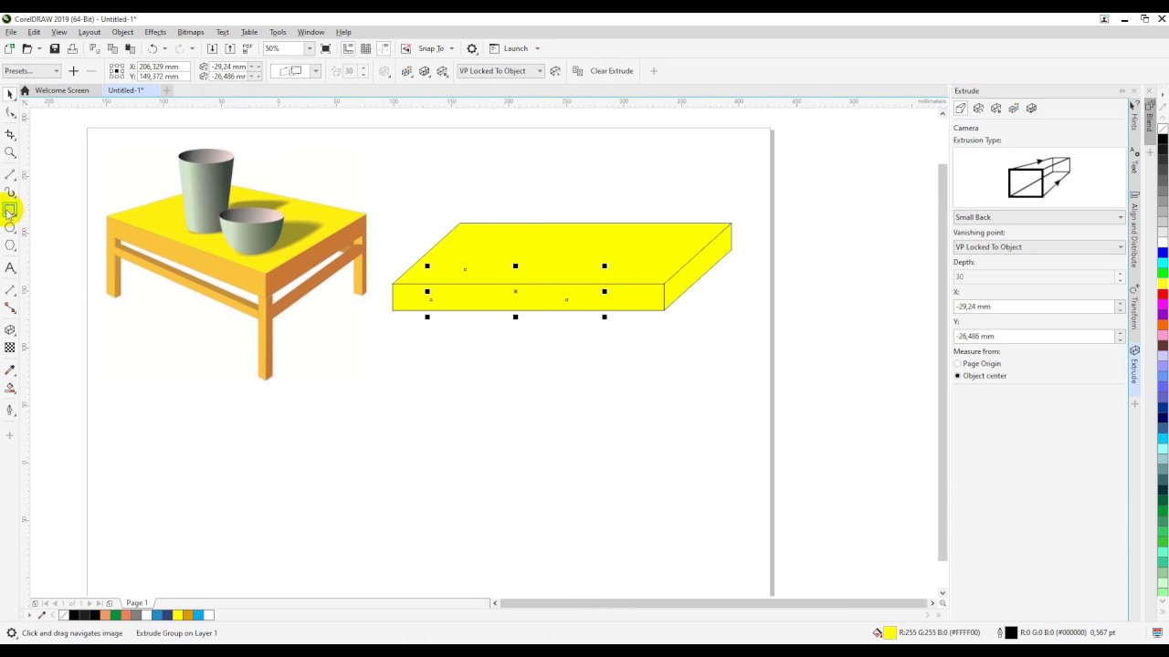 Vẽ bàn 3D trong corel Tự học corel A-Z