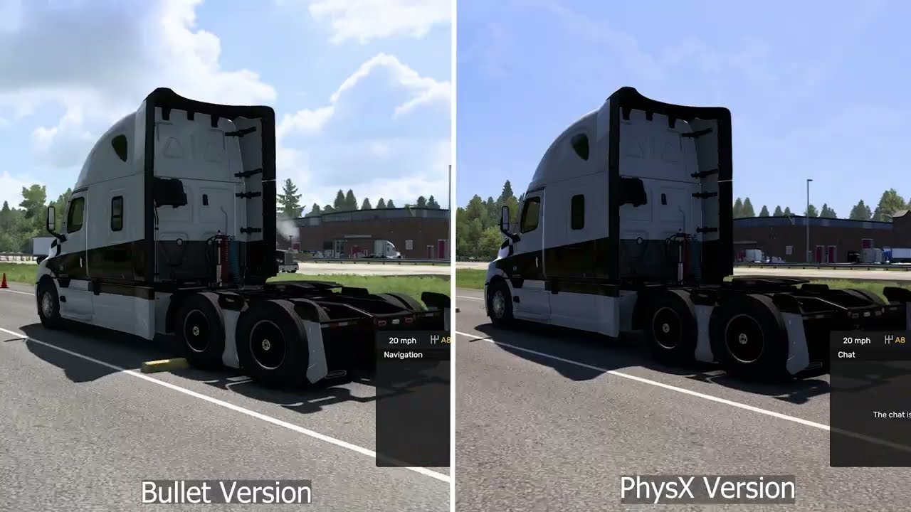 ATS 1.52 | PhysX vs Bullet Physics (Comparison)