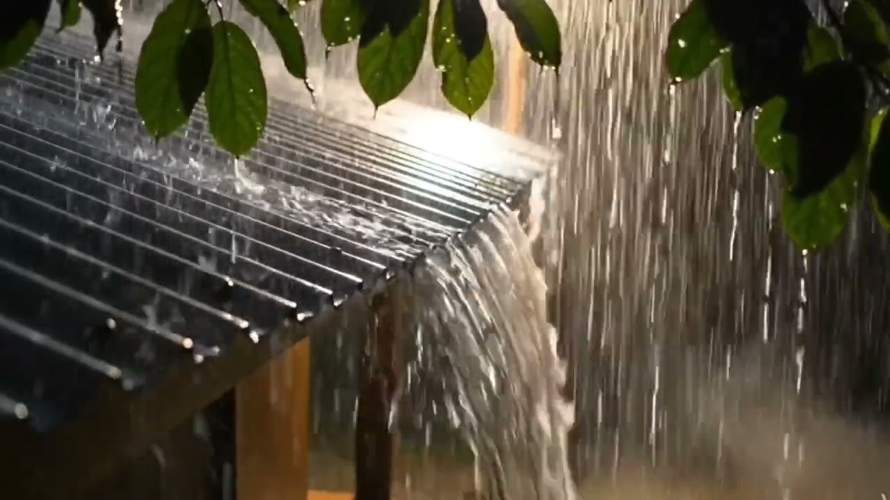 Heavy Rain Sounds and Thunderstorm for Sleeping | 1 Hours Deep Sleep