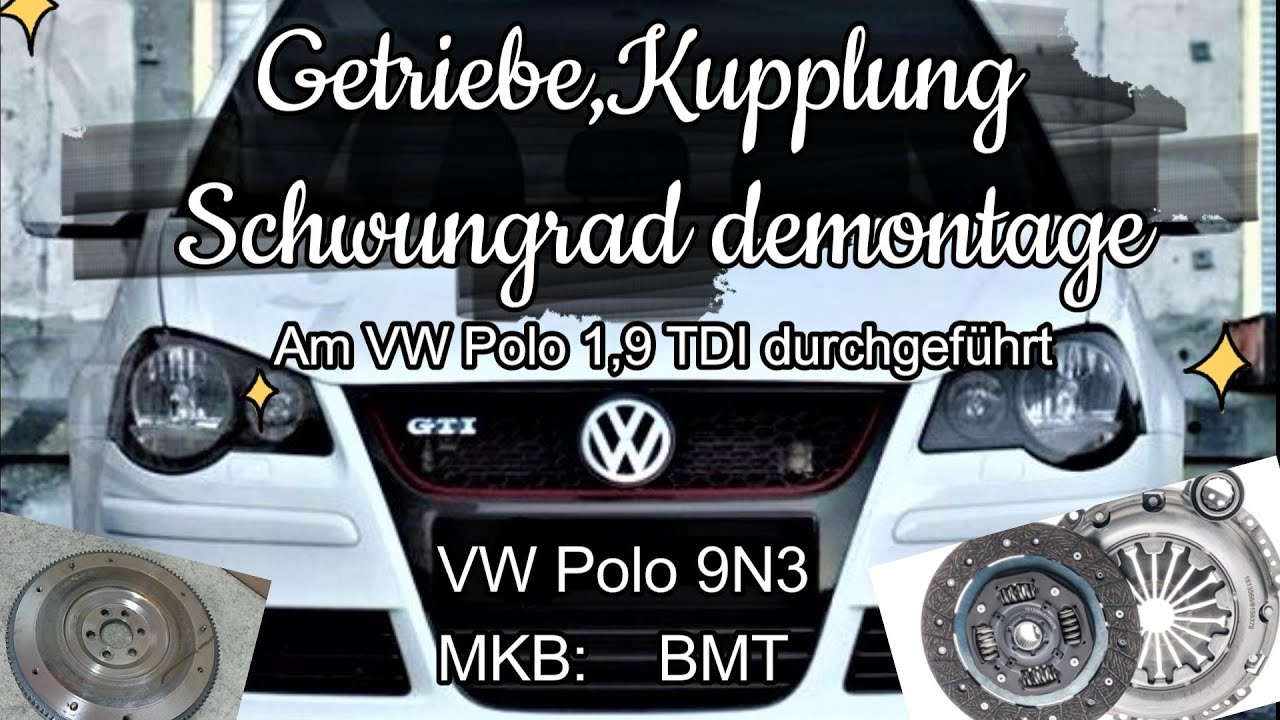 VW Polo 9N3 Getriebe, Kupplung, Schwungrad De und Montage (Gearbox, clutch, flywheel De and assembly