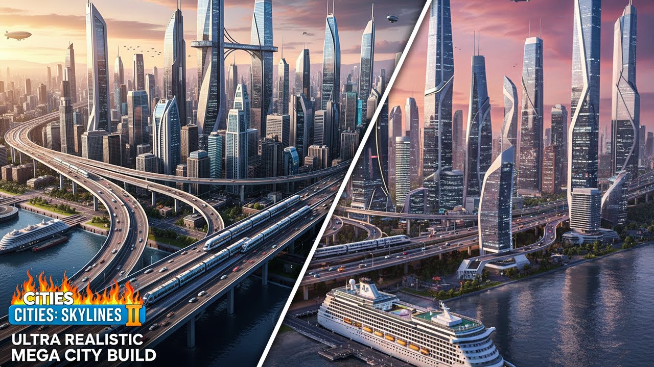 🔥 Cities Skylines 2   Ultra Realistic High Rise City Build 🏙️   Mega City Design