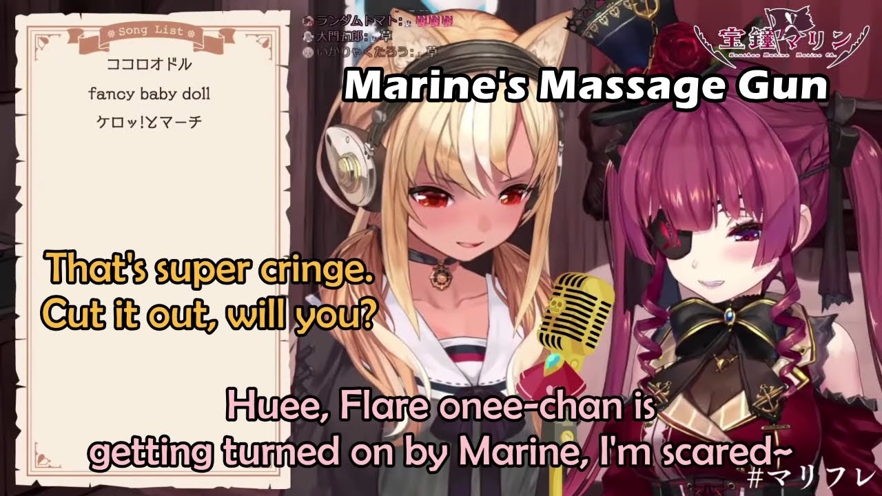 Marine Trying To Tickle Flare With Her Massage Gun【Hololive Eng Sub】