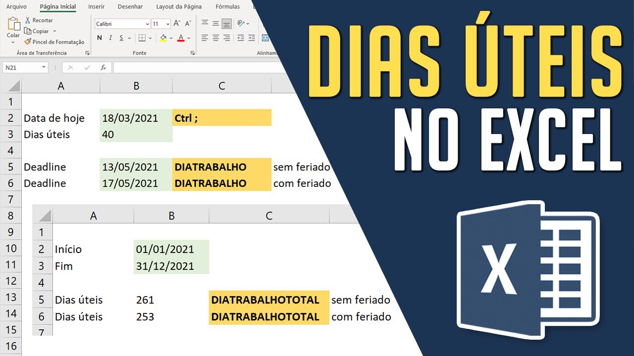 Trabalhando com Dias Úteis no Excel - (Um Dia Você Vai Precisar Disso no Trabalho)