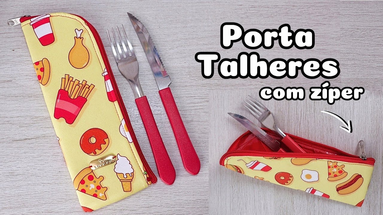 PORTA TALHERES com plástico e zíper- Passo a Passo |Atelier LoveYu