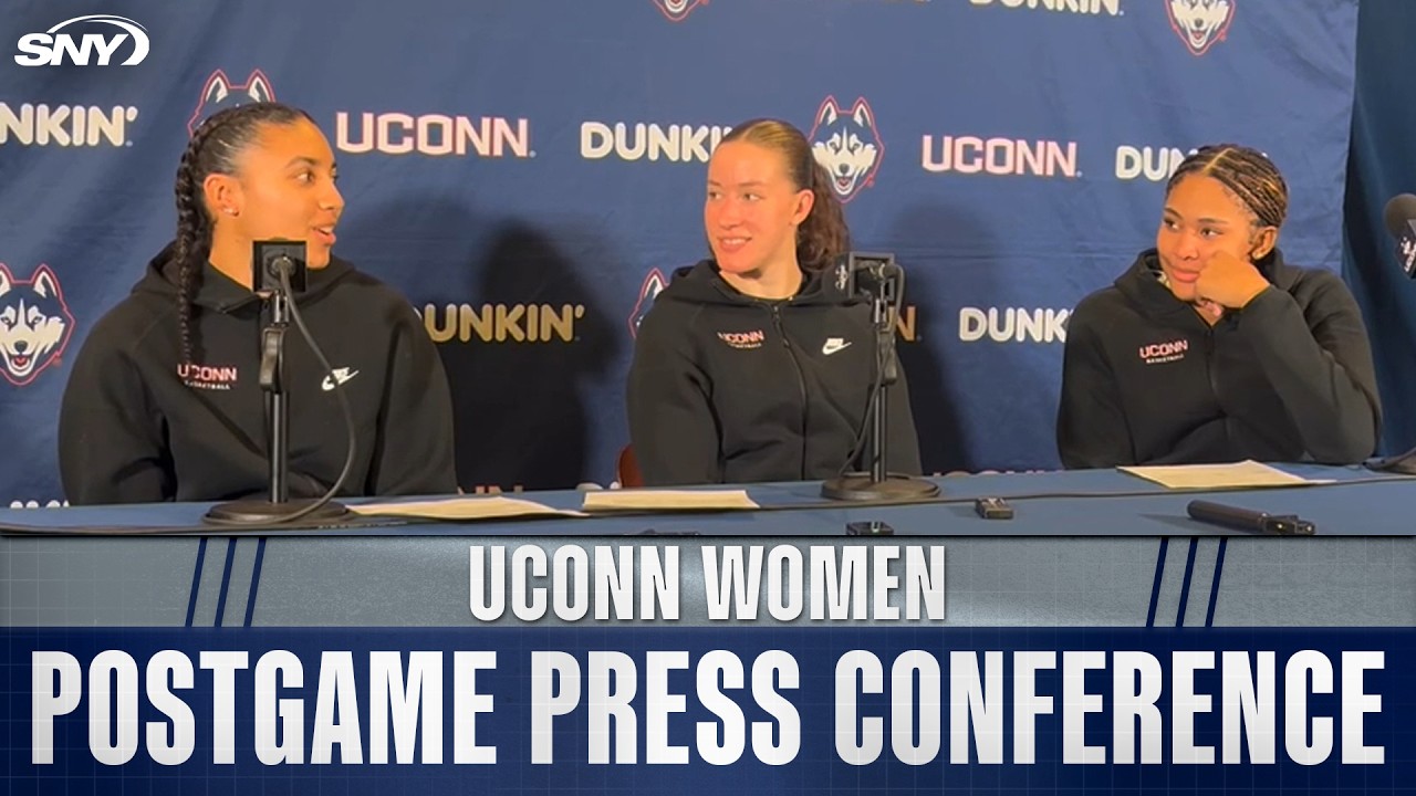 Azzi Fudd, Ashlynn Shade, and Sarah Strong talk UConn's 94-44 win over Creighton