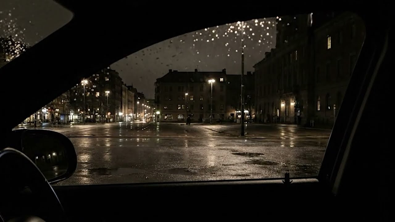 Lightning and Rain Night Drive Ambience Sleep All Night 3hrs | Thunderstorm Highway ASMR Therapy