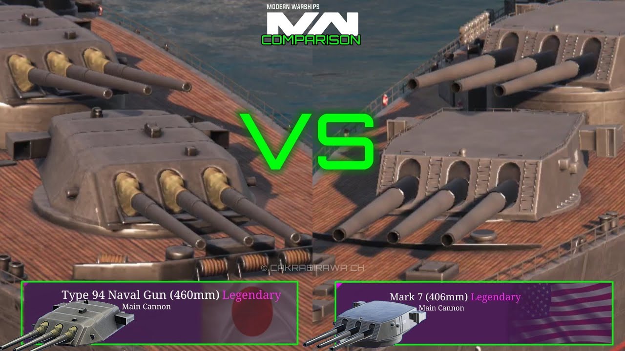 IJN Yamato Main Cannon VS USS Missouri Main Cannon | Modern Warships