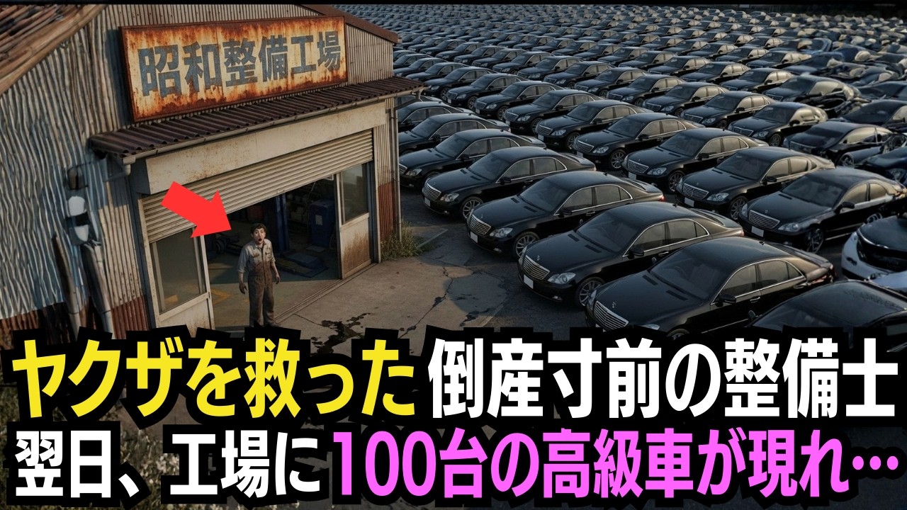 【ヤクザの仁義】エンストした高級車に乗っていたヤクザを助けた廃業寸前の整備士→翌日、工場の前に100台の高級車が現れ…
