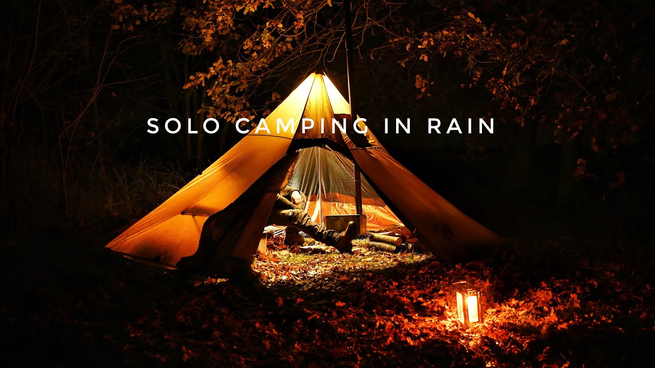 SOLO CAMPING in RAIN [ relaxing and cooking l ASMR ]