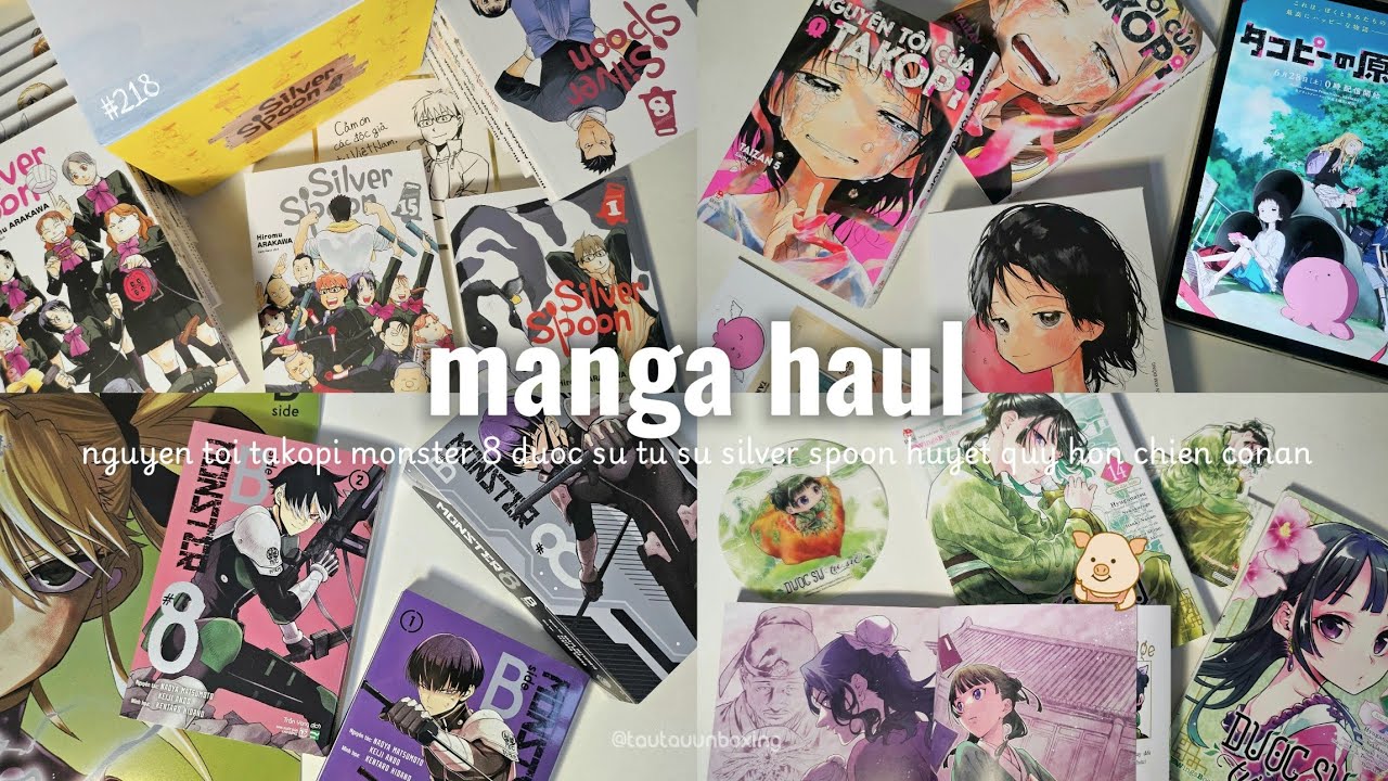 🐽Unboxing ✩ Manga Haul ✩ Boxset Takopi ✩ Monster 8 B-Side ✩ Dược Sư Tự Sự 14 ✩ Silver Spoon ✨Tầu Tẩu
