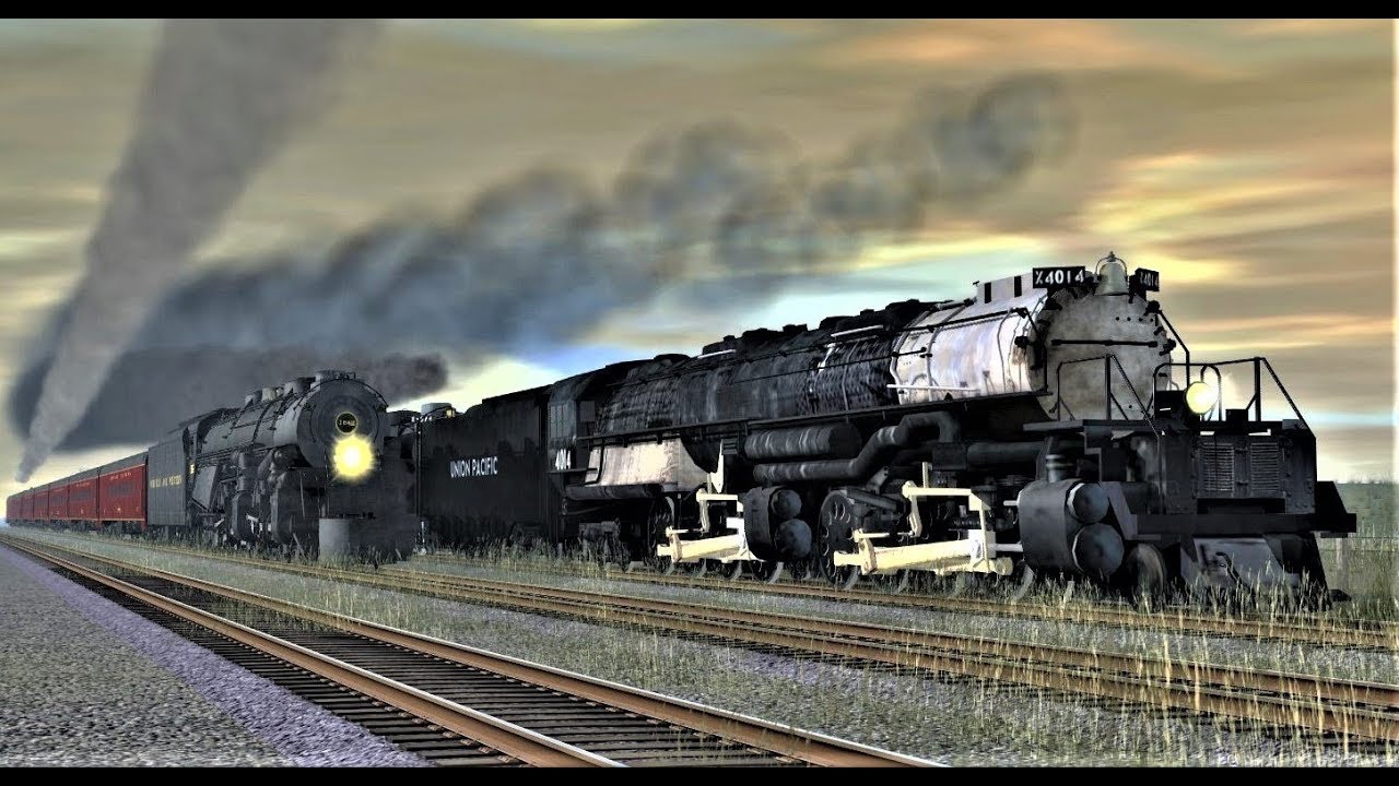 Union Pacific Big Boy #4014 vs N&W Class A  (Trainz)