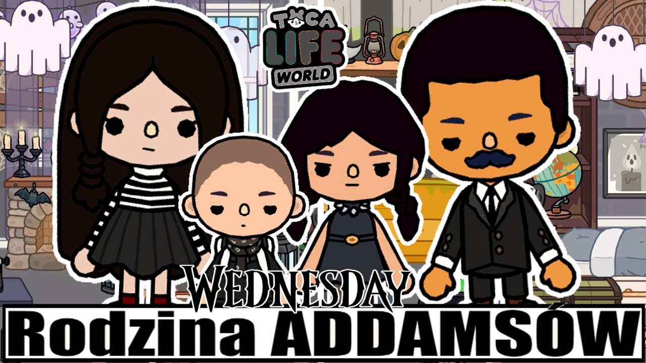 STWORZYŁAM RODZINE WEDNESDAY w TOCA BOCA #tocaboca #wednesday #rodzinaaddamsów
