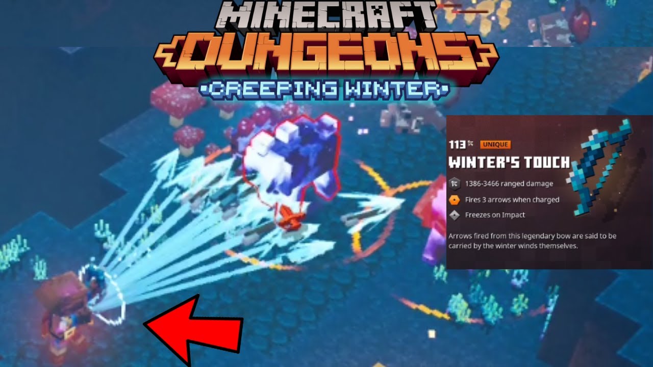 Winter's Touch GAMEPLAY - Minecraft Dungeons DLC Item from Creeping Winter