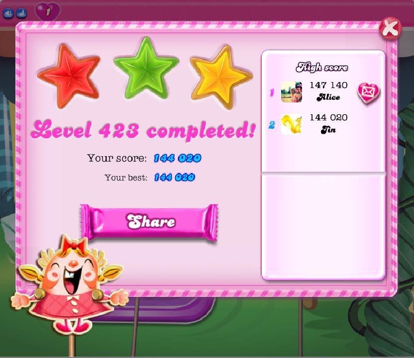 Candy Crush Saga Level 423 ★★★