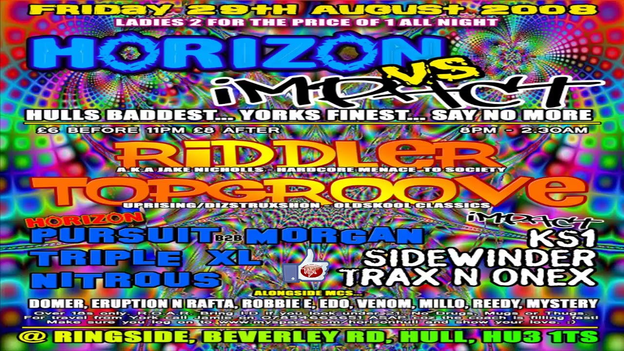 DJ PURSUIT B2B DJ MORGAN + MC'S ERUPTION & RAFTA LIVE @ HORIZON V'S IMPACT (29-08-08)